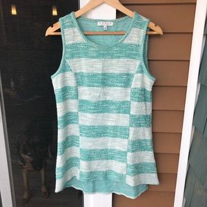 Chaus Striped Knit Tank Top Size Small